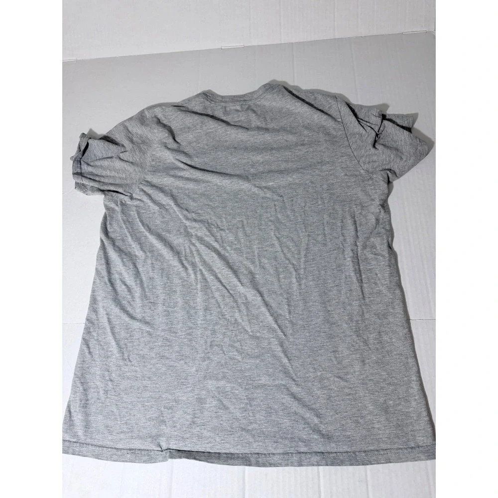 Adidas Amplifier Tee Mens Large Gray Black Logo Short Sleeve Graphic T-Shirt